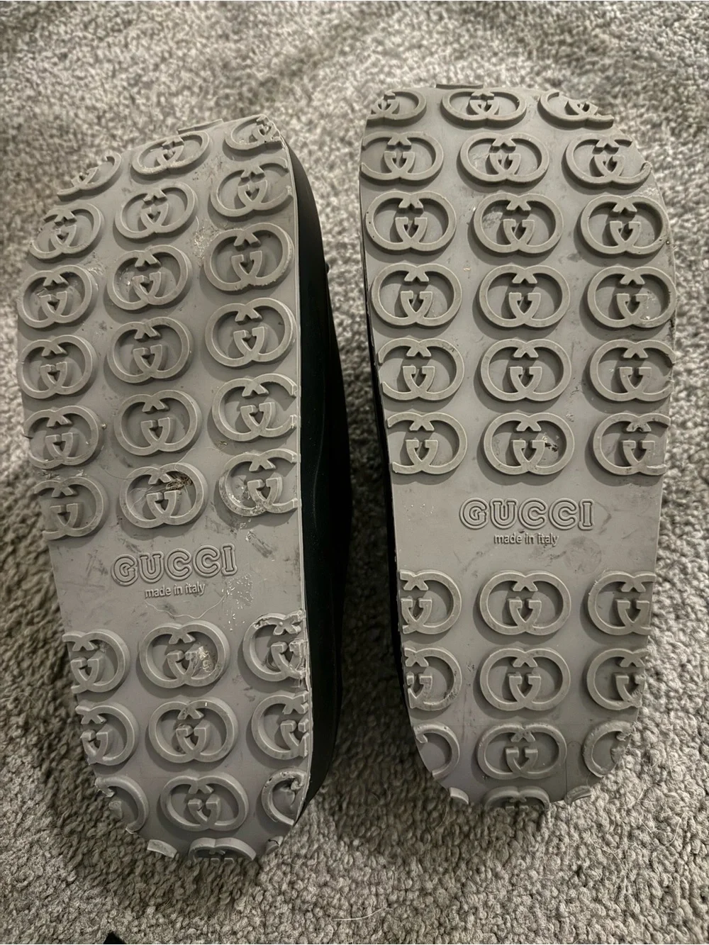 Gucci Black Slide Sandals with Raised Double G